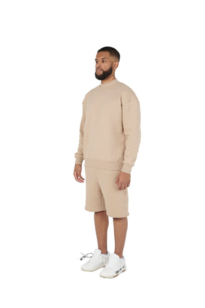Beige oversized tracksuit shorts high quality 