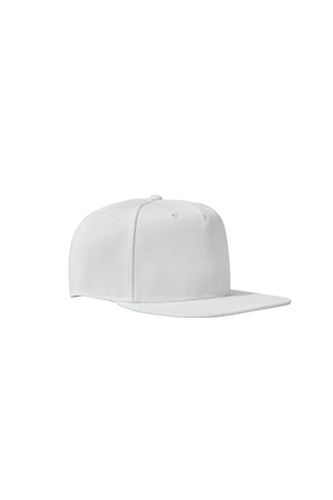 The Flat Peak Snap Back features visible stitching and adjustable back is available at wholesale prices 