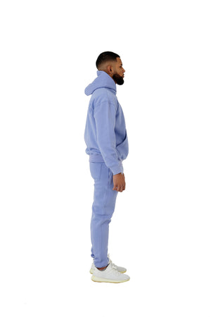 Wholesale Plain Light Blue Over Sized Jogging Bottoms and Plain Light Blue Oversized Hoodie