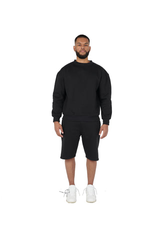Black oversized tracksuit shorts high quality 