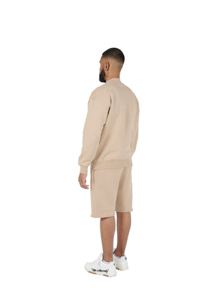 Beige oversized tracksuit shorts high quality 