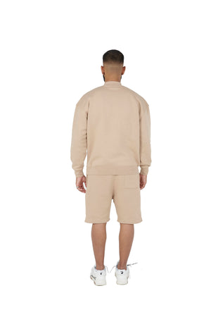 Beige oversized tracksuit shorts high quality 