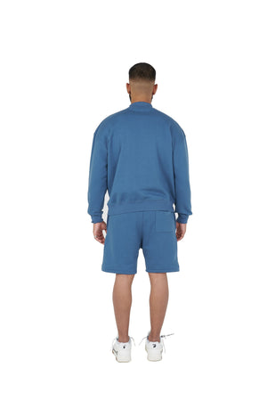 Blue oversized tracksuit shorts high quality 