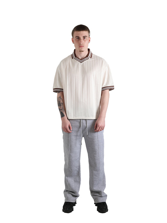 Beige Stripe Jersey 150gsm