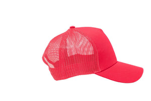 Wholesale Red Netted Mesh Snap Back Cap
