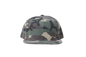 The Flat Peak Snap Back features visible stitching and adjustable back is available at wholesale prices 