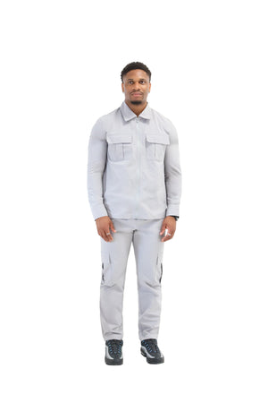 Cargo Utility Windbreaker Jacket grey 2