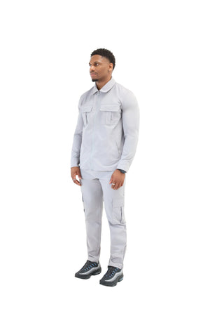 Cargo Utility Windbreaker Jacket grey 3