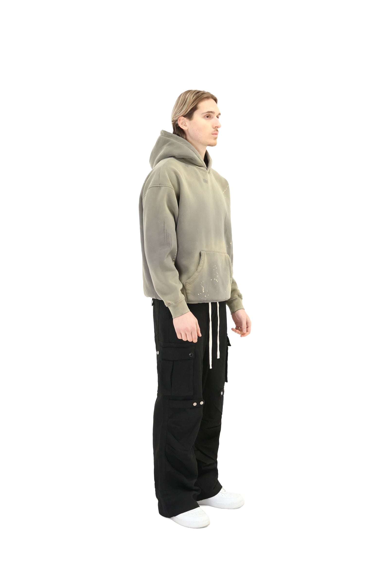 Distressed Oversized Sunfade Splash Hoodie grey 1