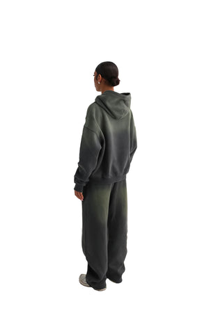 Vintage Sunfade Oversized Cropped Hoodies 400GSM grey