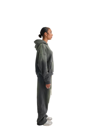 Vintage Sunfade Oversized Cropped Hoodies 400GSM grey