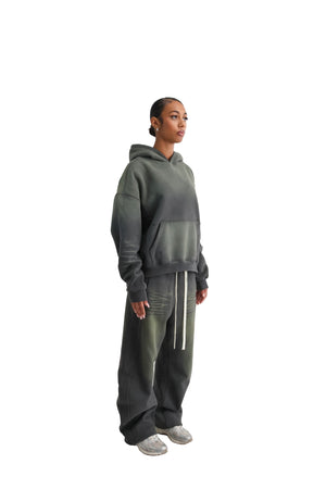 Vintage Sunfade Oversized Cropped Hoodies 400GSM grey