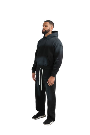 Vintage Sunfade Oversized Wide Leg Joggers black
