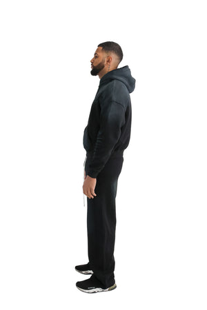 Vintage Sunfade Oversized Wide Leg Joggers black