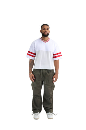 Wide Leg Cargo Trousers khaki
