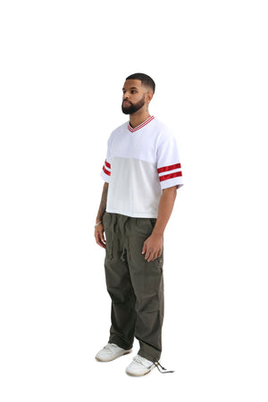 Wide Leg Cargo Trousers khaki
