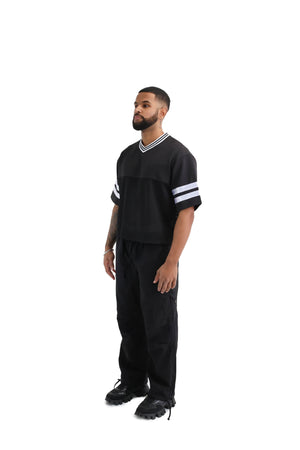 Wide Leg Cargo Trousers black