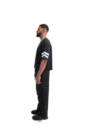 Wide Leg Cargo Trousers black