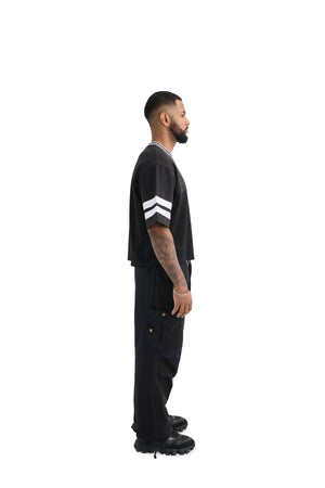 Wide Leg Cargo Trousers black