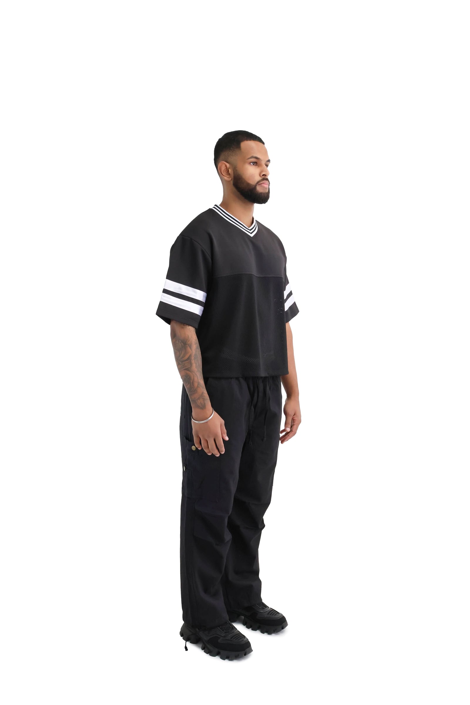 Wide Leg Cargo Trousers black