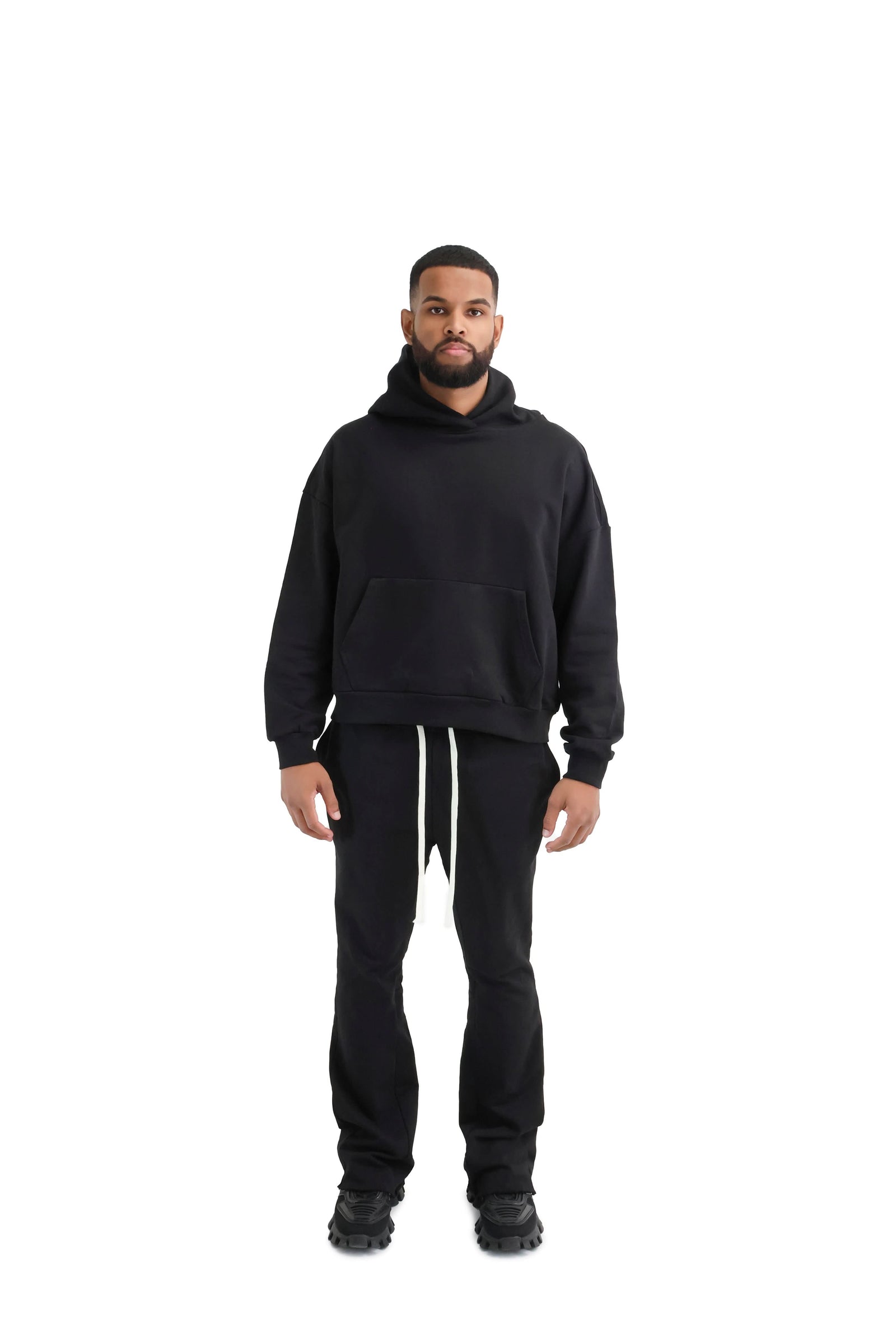 Oversized Flared Joggers 420GSM black