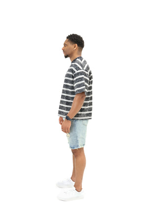 Distressed Denim Jorts - Antique Wash
