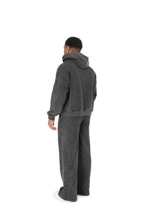 Stonewash Oversized  Rhinestone Joggers