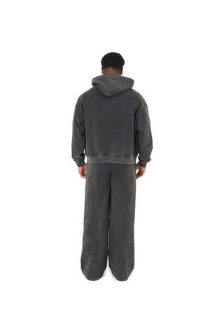 Stonewash Oversized  Rhinestone Joggers