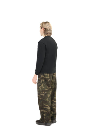 Wide Leg Camo Cargo Trousers
