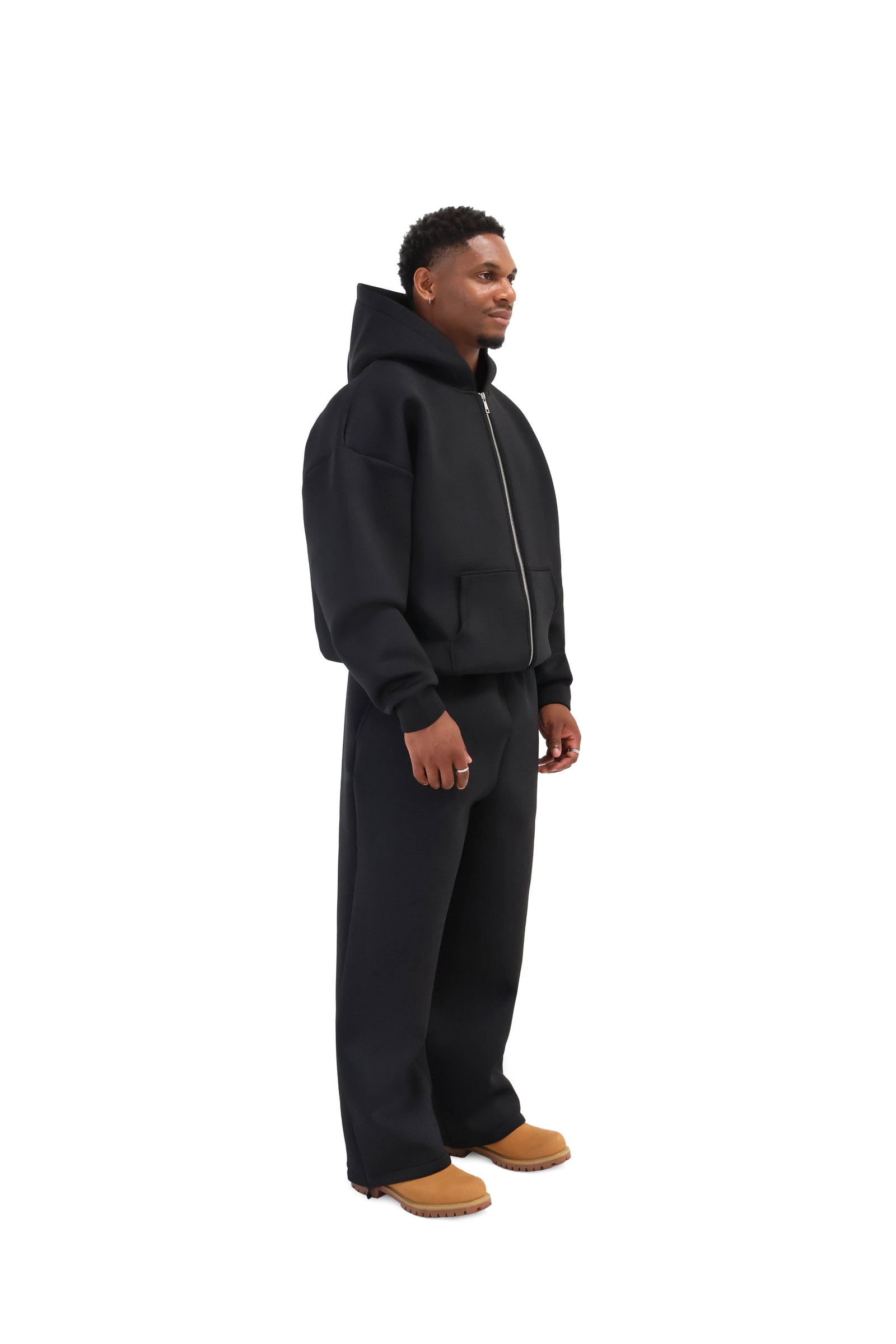 Scuba Oversized Zip Hoodies 450gsm black 1