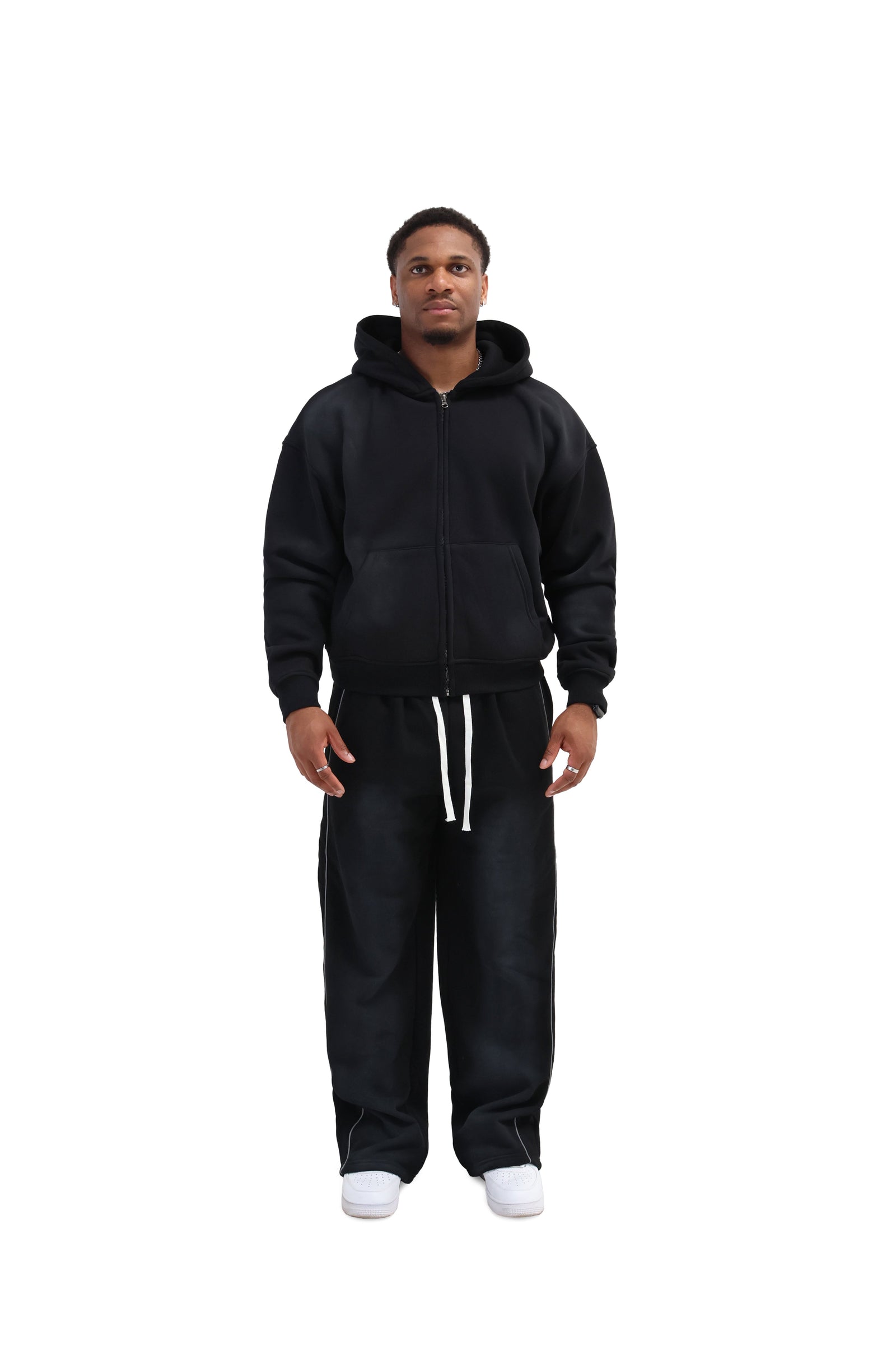 Sunfade Oversized Cropped Zip Hoodies 500gsm