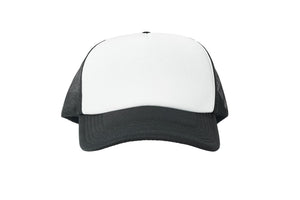 Wholesale Plain White and Black Foam Mesh Snap Back Cap