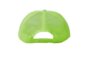 Wholesale Plain White and Neon Green Foam Mesh Snap Back Cap