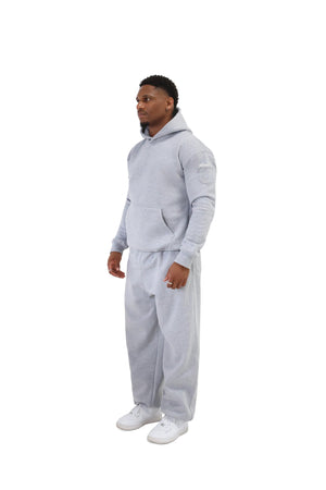 Wide Leg Cuffed Joggers 330gsm grey 3