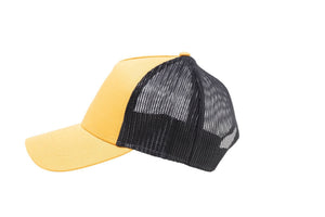 Wholesale Yellow and Black Netted Mesh Snap Back Cap