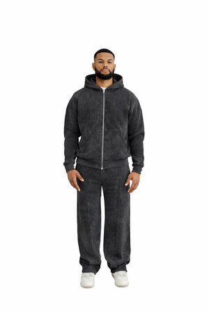 oversized zip hoodies acid wash 