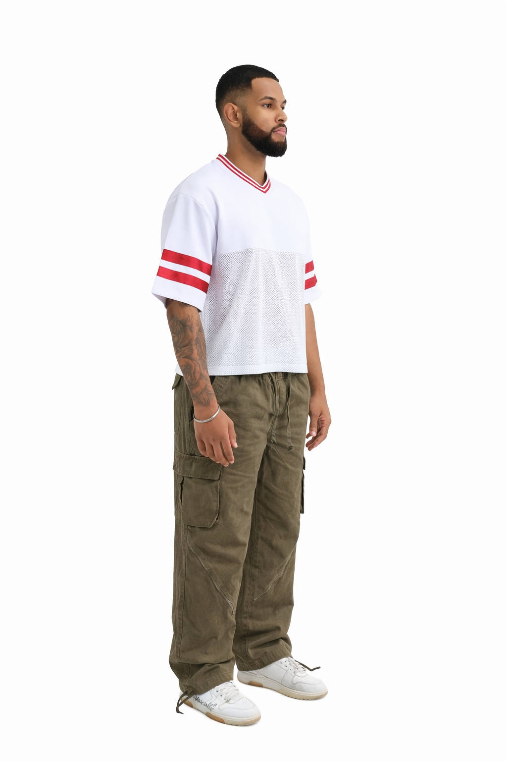 Wide Leg Denim Joggers With Zip